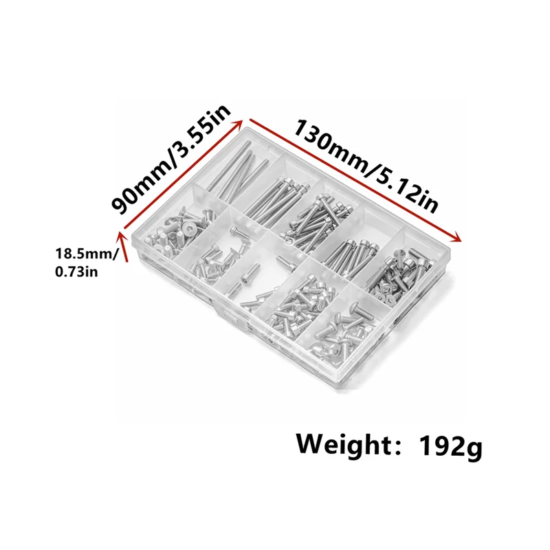 Traxxas Slash 4X4ショートコーストラック Rustler Axial Hsp Hpi Arrma Redcat Rcトラック Durab用 BEDW-180個ステンレススクリューキット
