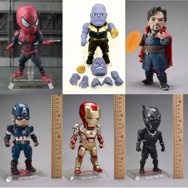 

Мстители Капитан Америка Доктор Странный Железный Человек Танос Черная Пантера Q-Версия Мобильная Фигурка Модель Игрушки Для Детей Подарок