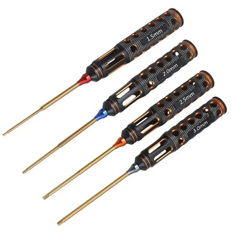 4pcs Rc Model Car Repair Tools Hard Alloy Steel Metal Hex Screwdrivers Tools 1.5/2.0/2.5/3.0mm For Rc Model Cars Airplane Boat