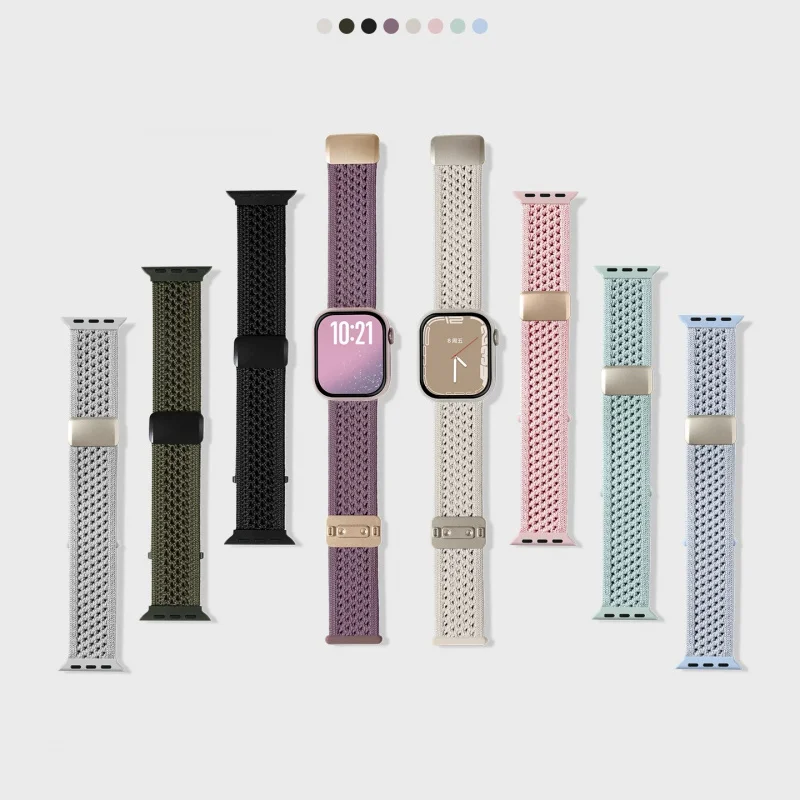 

Braided Band For Apple Watch Strap 40mm 44mm 45mm 46mm 49mm 41mm 38 Magnetic Nylon Bracelet iWatch series se 7 6 8 9 10 Ultra 2