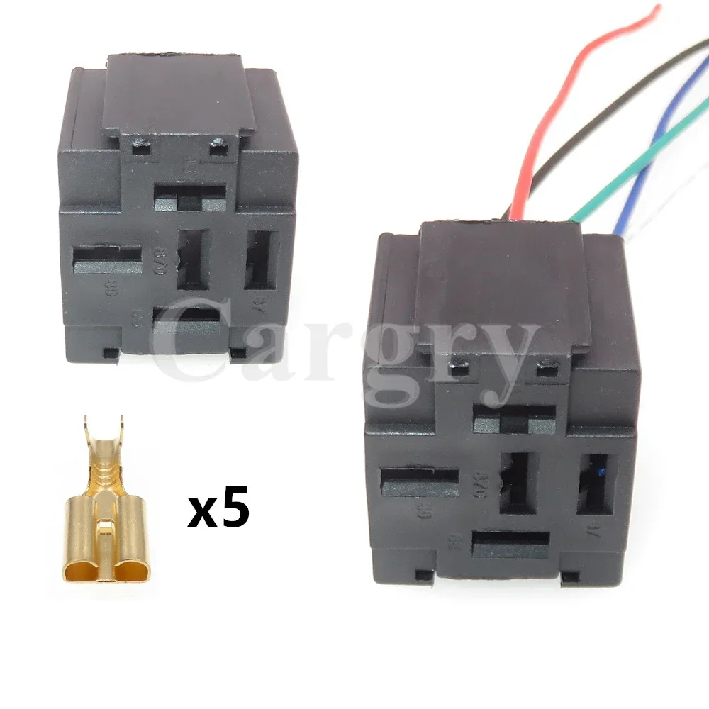 1 Set 5P Auto High Current Relay Wiring Harness Plastic Housing Connector AC Assembly Car Unsealed Socket With Terminal