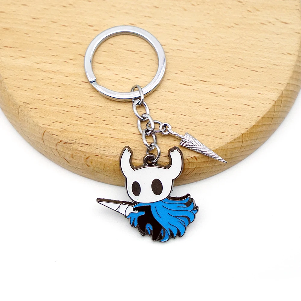 Game Hollow Knight Keychain New Knight with Sword Key Chain Keyring Men Keychains Accessories Car Key Ring Pendant llaveros