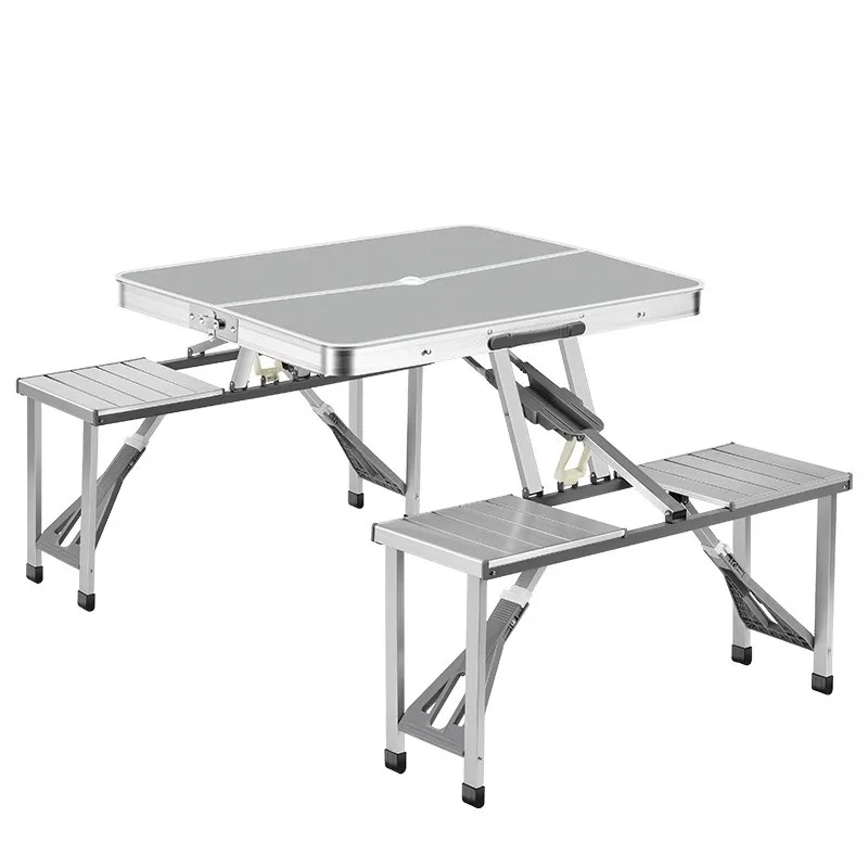 

Outdoor folding tables and chairs Portable aluminum alloy integrated table Camping outdoor one-piece travel equipment