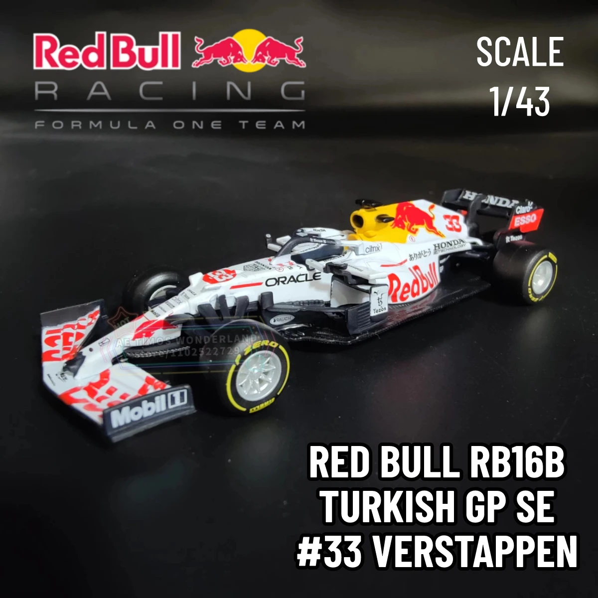 Bburago 1:43 Red Bull Racing RB16B F1 Car Model Replica Turkish GP Special Edition #33 #1 Verstappen Formula 1 Miniature Toy