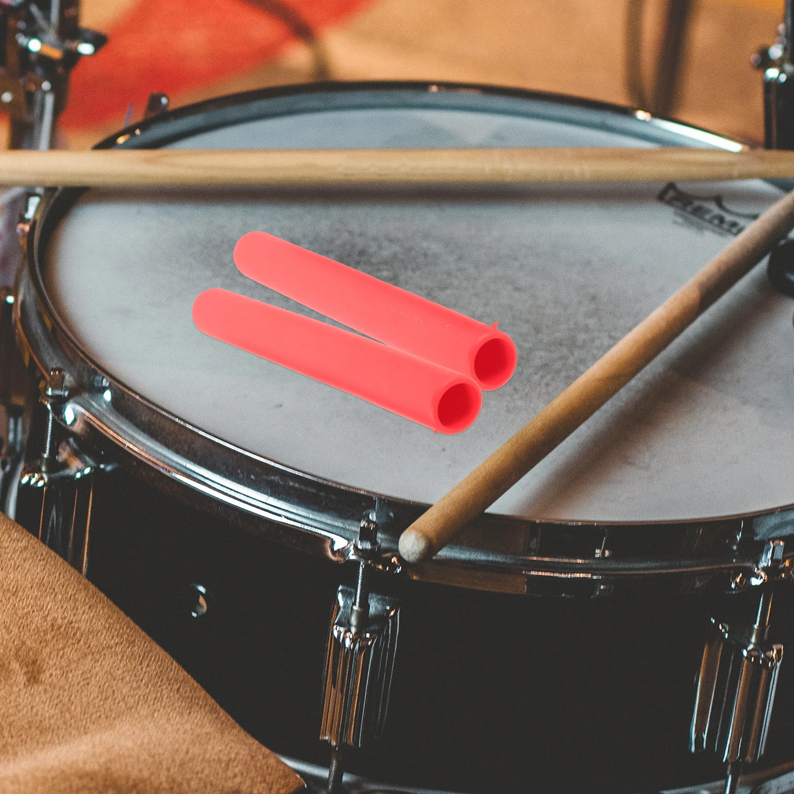 

2Pcs Silicone Drumstick Caps Lightweight Soft Mute Percussion Practice Anytime Anywhere Silicone Drumstick Caps