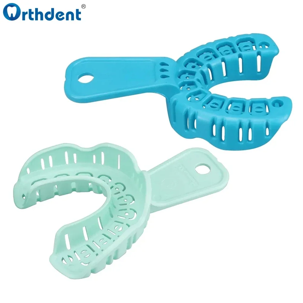 6Pcs Dental Impression Trays Implant Tray Plastic Teeth Holders Full Mouth Removable Partial Mold Tray Dentist Tools Materials