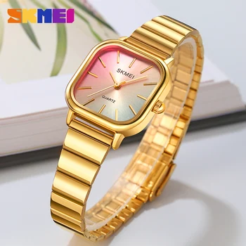 SKMEI 2190 women girl female watches waterproof clock reloj mujer luxury stainless steel strap quartz wristwatch for ladies