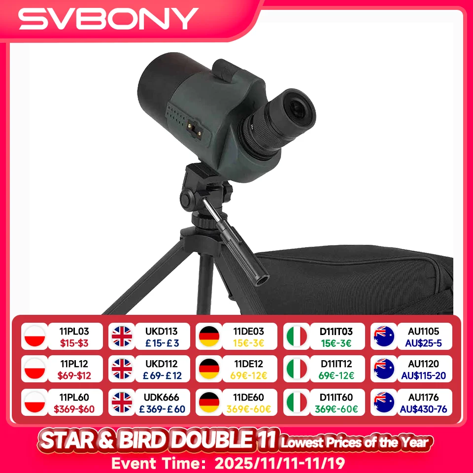 

Svbony SV41Pro 28-84x80 Mak Spotting Scope FMC Waterproof Camping Equipment for Bird Watching and Daily Observation