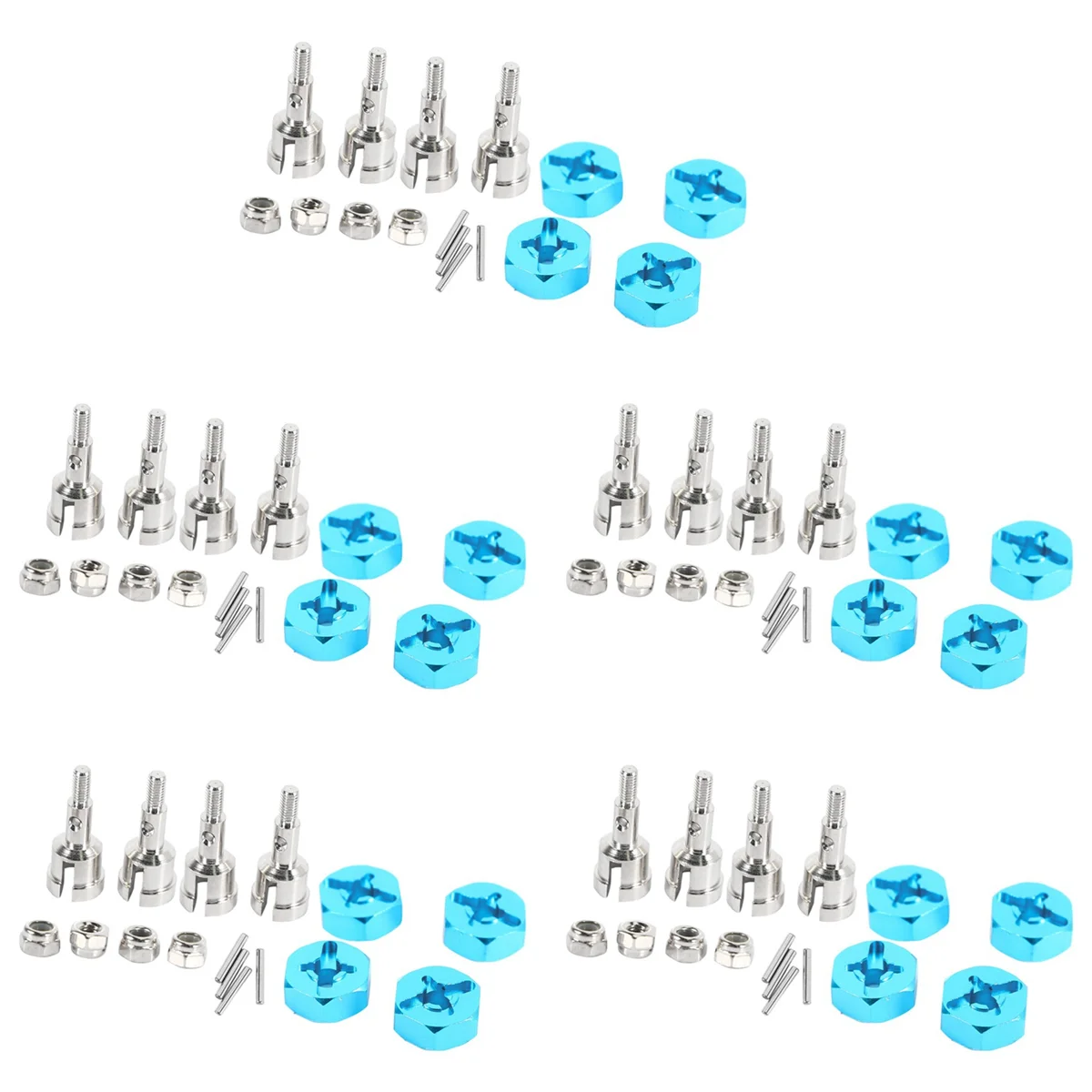 

A72Z 20x Wheel Conversion Set Axle & 12Mm Hex Dive Hub Turn 1/10 on Road for 1/18 A959 A969 A979 A959B A969-B