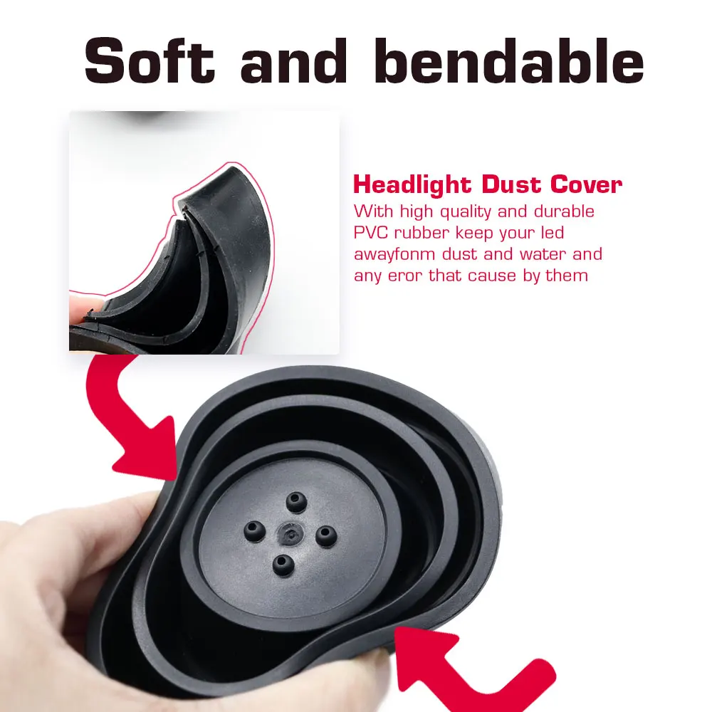 2pcs Auto Led Headlight Bulb Waterproof Dust Cover Adjustable Size Headlight Lamp Rubber Dust Cover For Car