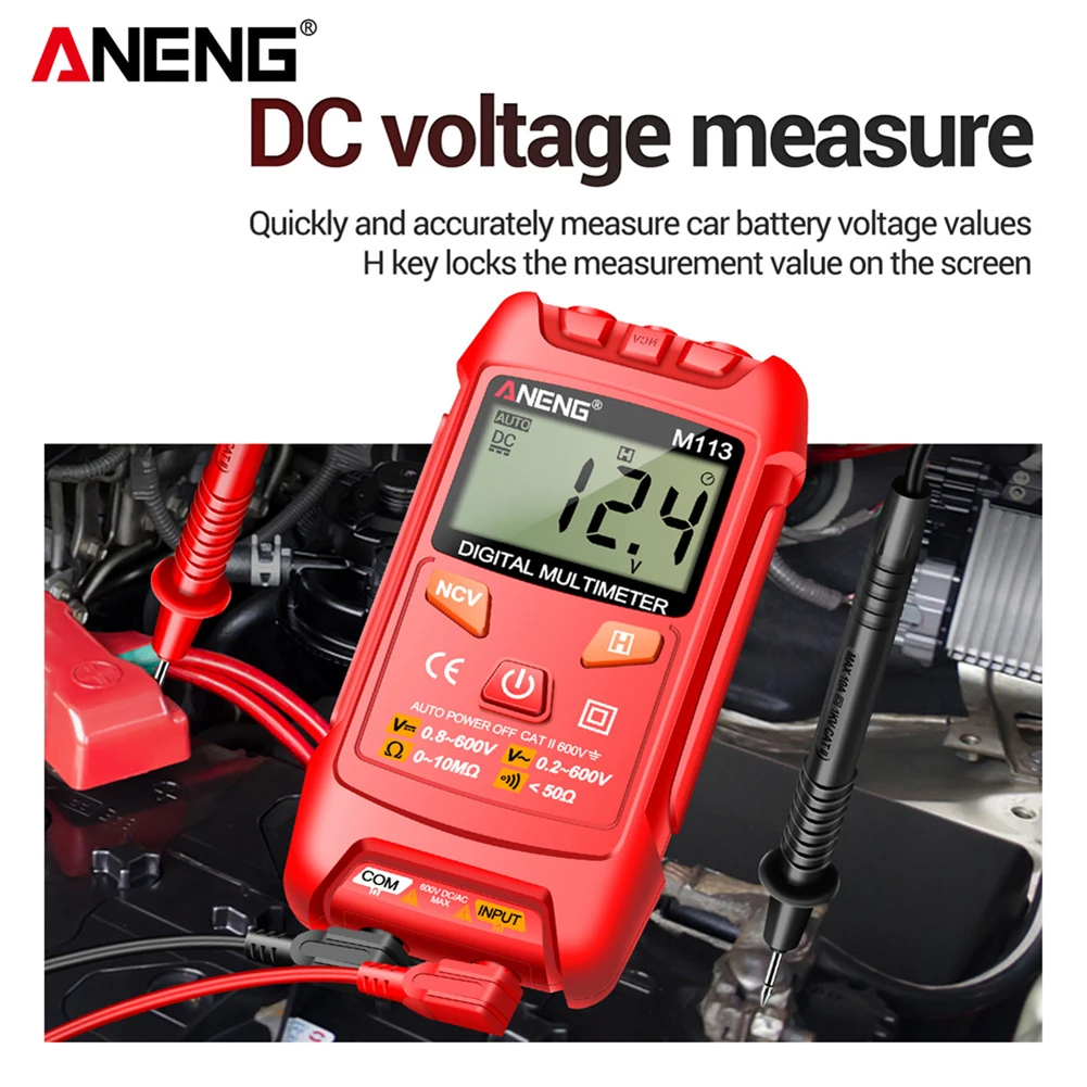 Digital Mini Multimeter Tester Voltage Ohm Multi Tester with NCV Voltage Resistance Meter Data Hold Auto Ranging for Electrician