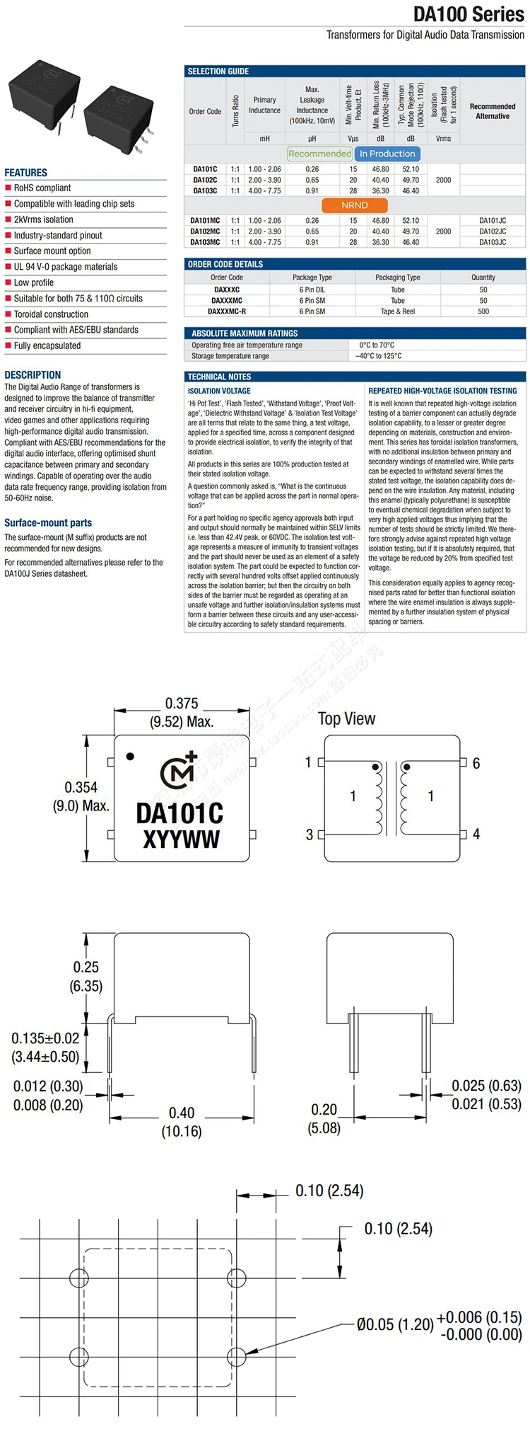 Picture 6: 5Pcs/imported DA101C new digital isolation cow can receive 192K upgraded PE65612 DV709 transformer