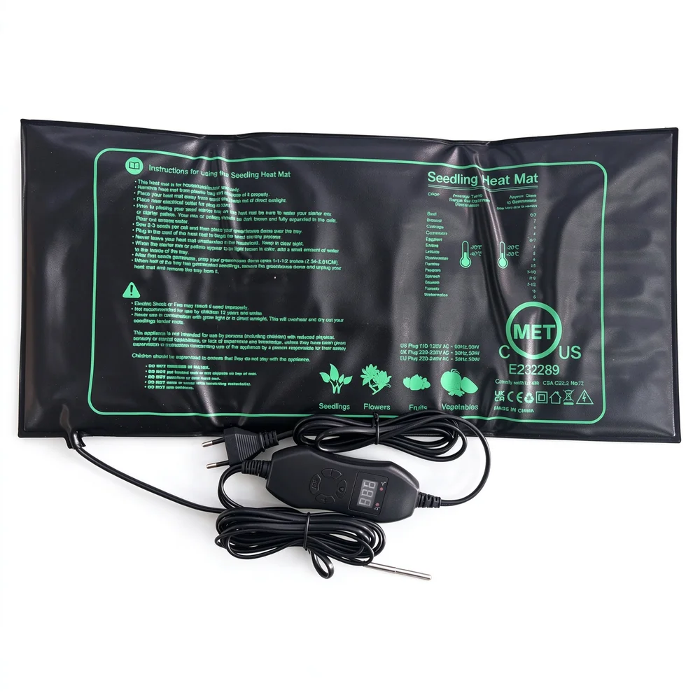 Seedling Heat Mat with Digital Thermostat Controller Waterproof Heating Pad for Greenhouse Plant Germination EU US UK AU Plug