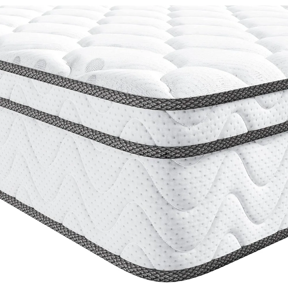 Queen Size Mattress, 12 Inch Hybrid Queen Mattress in a Box, Queen Bed Mattress with Memory Foam and Pocket Spring