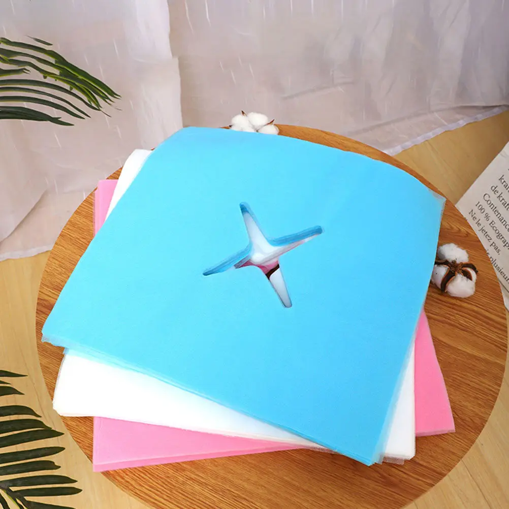 

300 шт. одноразовых массажных полотенец с отверстиями, мягкие, из нетканого материала, гигиеничные, практичные для салонов красоты и массажных кабинетов, чехлы для подушек для лица