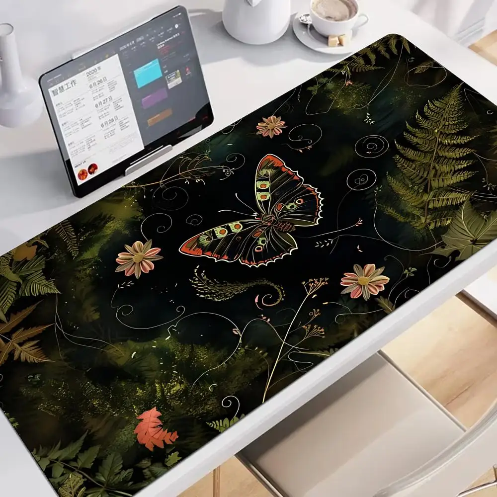 

Nature flowers butterfly Mouse Table Cushion Pad Large Gaming Non-slip Laptop Tablet Mat Desk Accessory Aesthetic PC Playmat