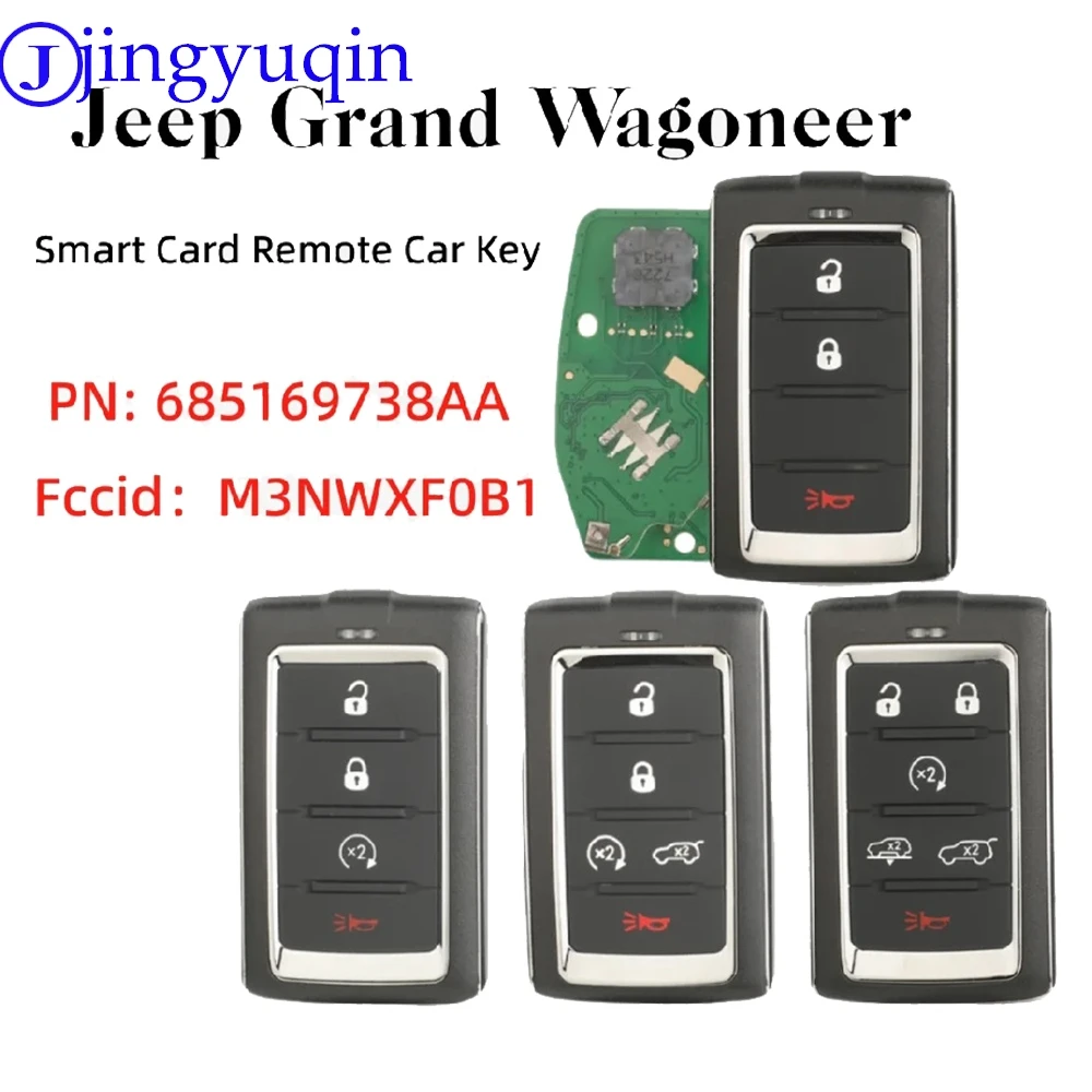 Jingyuqin 3/4/5/6 Buttons PN: 685169738AA Fccid:M3NWXF0B1 Smart card Remote Control Car key For Jeep Grand Wagoneer 2021-2022