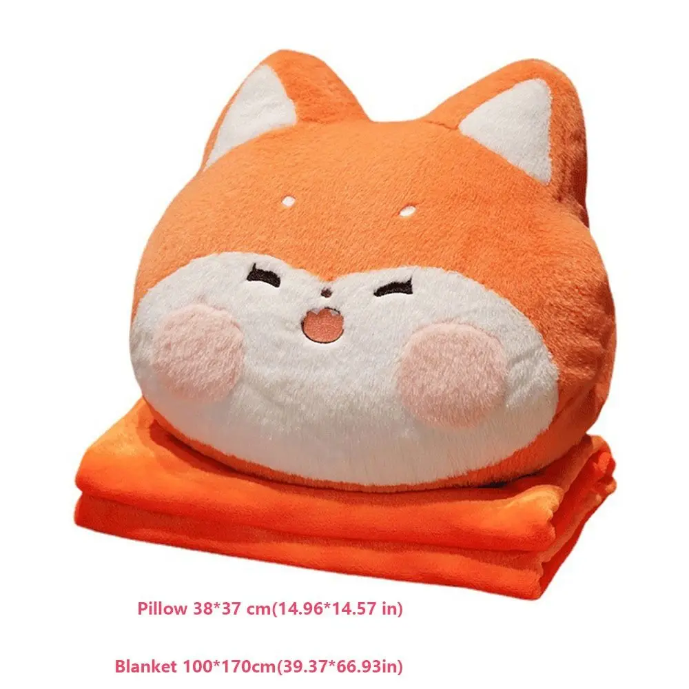 Cute with Blanket Warm Hand Throw Pillow Anime Cat Pillow Blanket Rabbit Soft Plush Hand Warmer Pillow Toy Doll