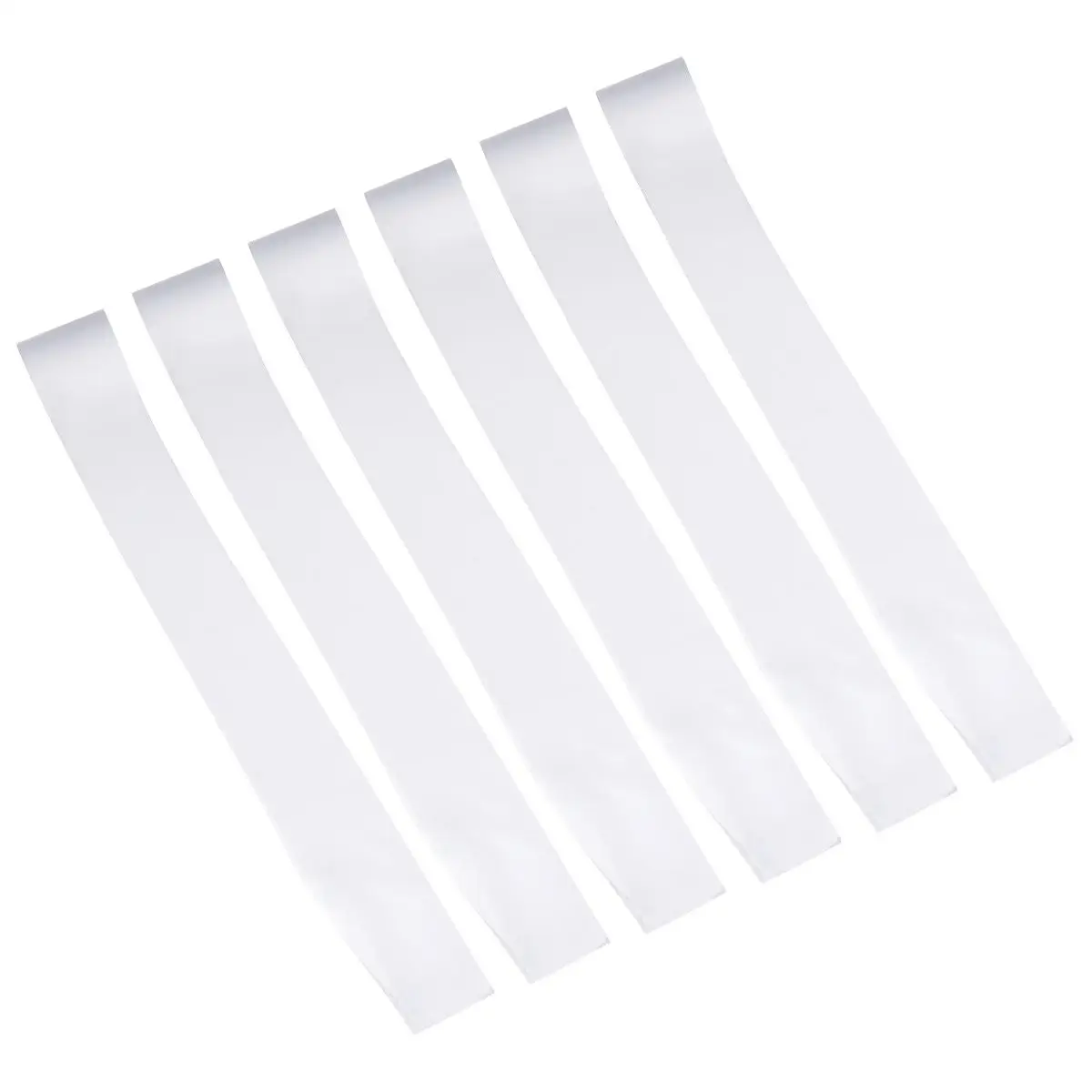 

6 White DIY Satin Sashes Plain Blank Ceremonial Shoulder Straps for Hen Shower Prom Wedding Customization Lightweight