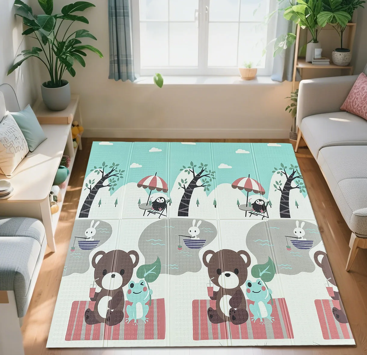 

Baby Crawling Mat Baby-Grade Material Thickened High-Elastic Shockproof Reversible Patterns Spark Curiosity for Living & Bedroom