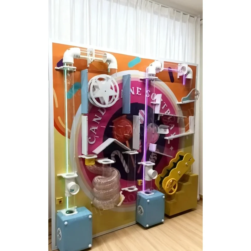 Custom Retro Kids Sensory Interactive Wall Game, Educational Gross Motor Indoor Play Wall Equipment for Play Cafe, Shopping Mall