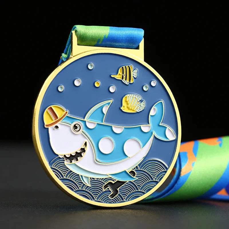 Customized Cartoon Children Metal Medal, Gold, Silver, Bronze Student Competition Awards Souvenirs Hanging Neck Small Medal, 3Pc