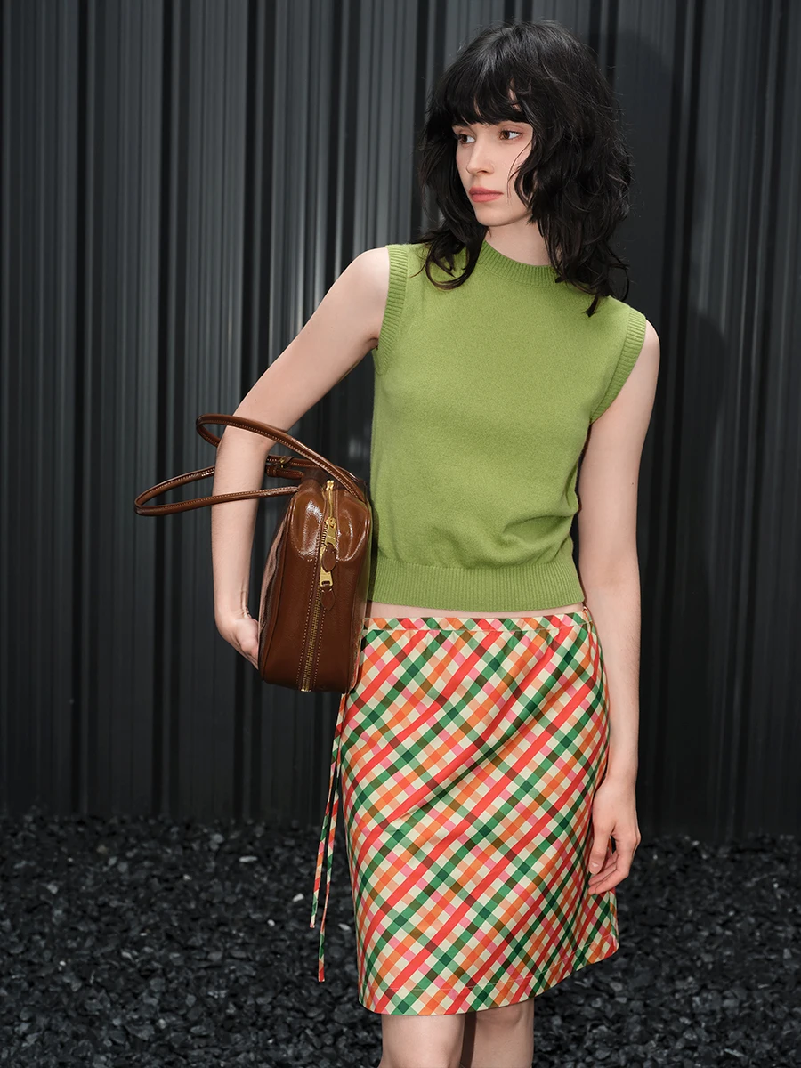 

Вязаный жилет-топ для женщин, модная верхняя одежда для ранней осени, новинка, уличный стиль, приталенный крой, шерстяная смесь