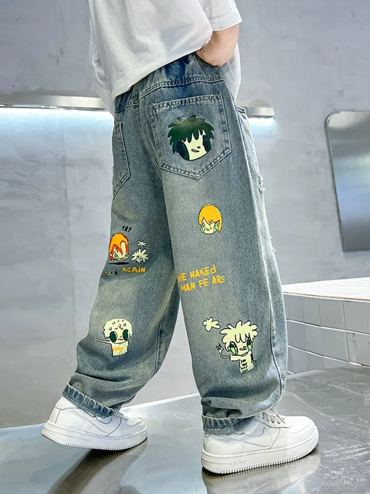 Boys' Jeans 2026 Spring and Autumn Cartoon Children's Pants