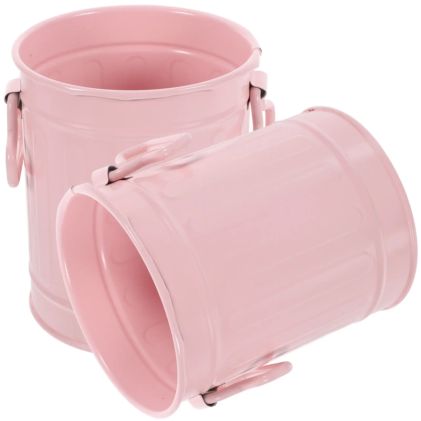 2Pcs Retro Iron Flower Bucket Multi-Function Flower Pot Decorative Planter Suitable for Home Office Balcony Garden Decor