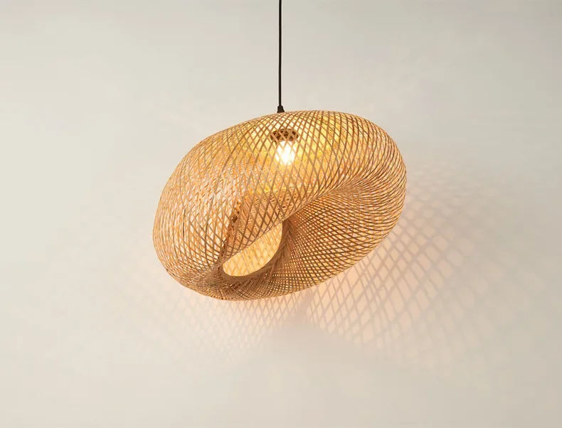 Lustres artesanais em forma especial do Rattan, luminária suspensa pendente, suspensão de arte restaurante vintage, D40, 50, 60cm, E27