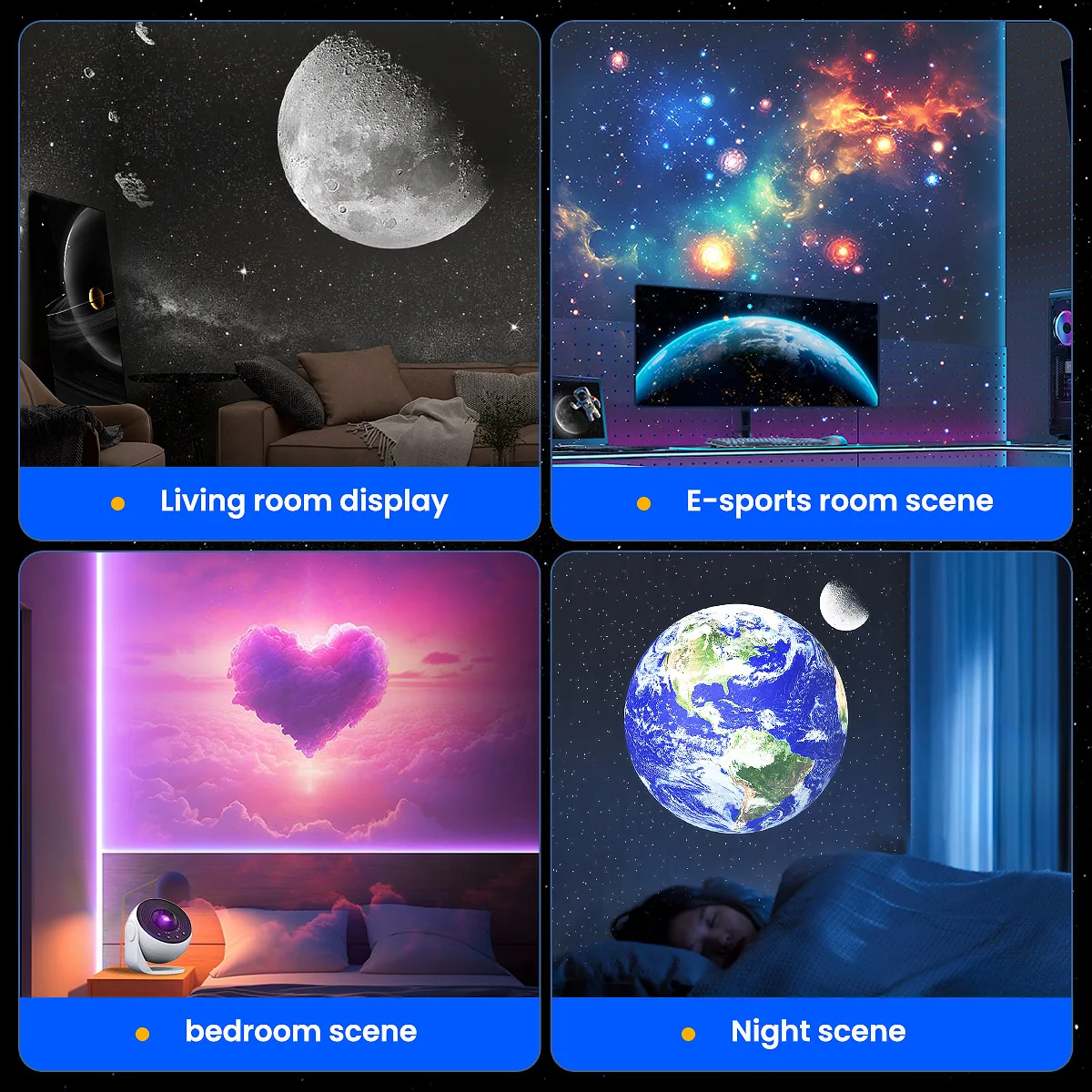 2025 New Model 4K HD Earth Projector PRO, 13 Film Card, Globe Galaxy Projection Lamp Pro Version, Table Lamp From Home Decor
