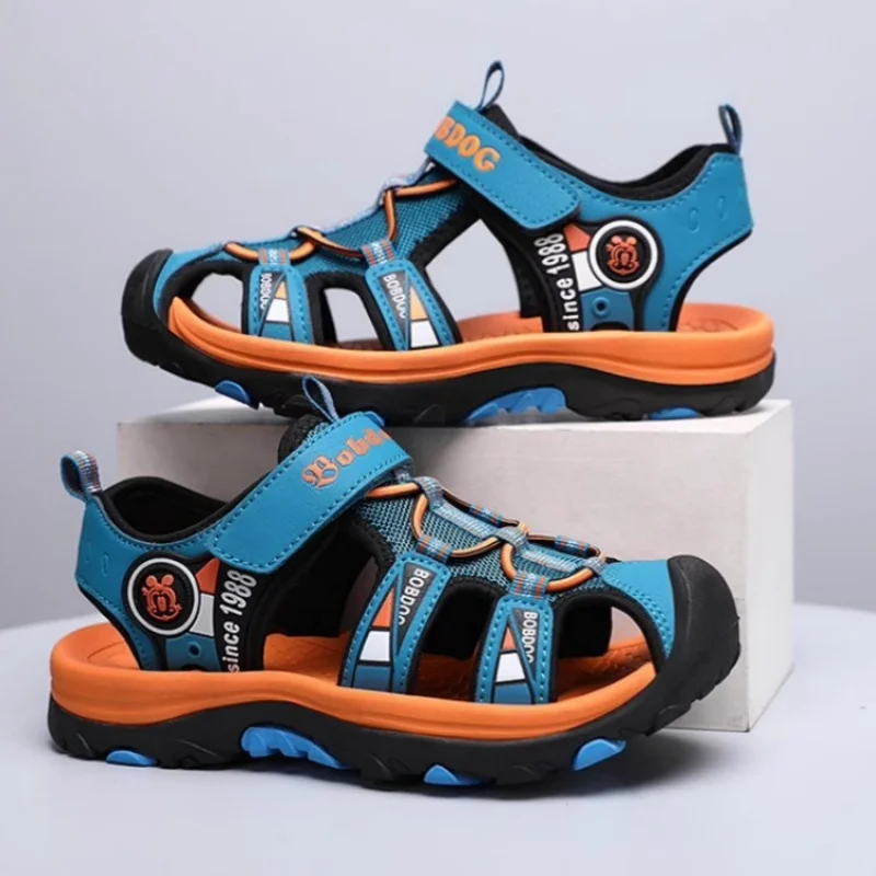 ULKNN 2026 Kids Sandals Girls Leather Summer Shoes For Boys Sandal Beach Children Shoe Cut-out Quick-Dry Breathable Water Sandal