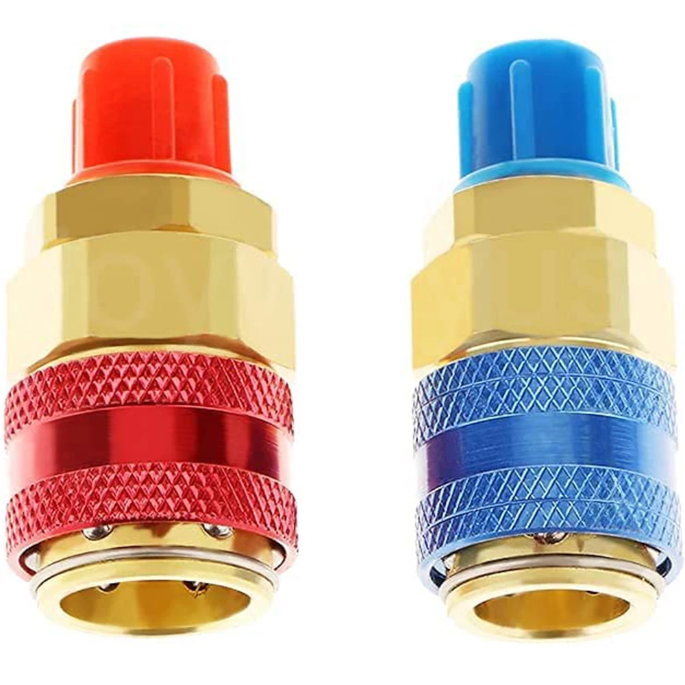 

R134A Low High Auto Car Quick Coupler Connector Brass Adapters Car Air Conditioning Refrigerant Adjustable AC Manifold Gauge