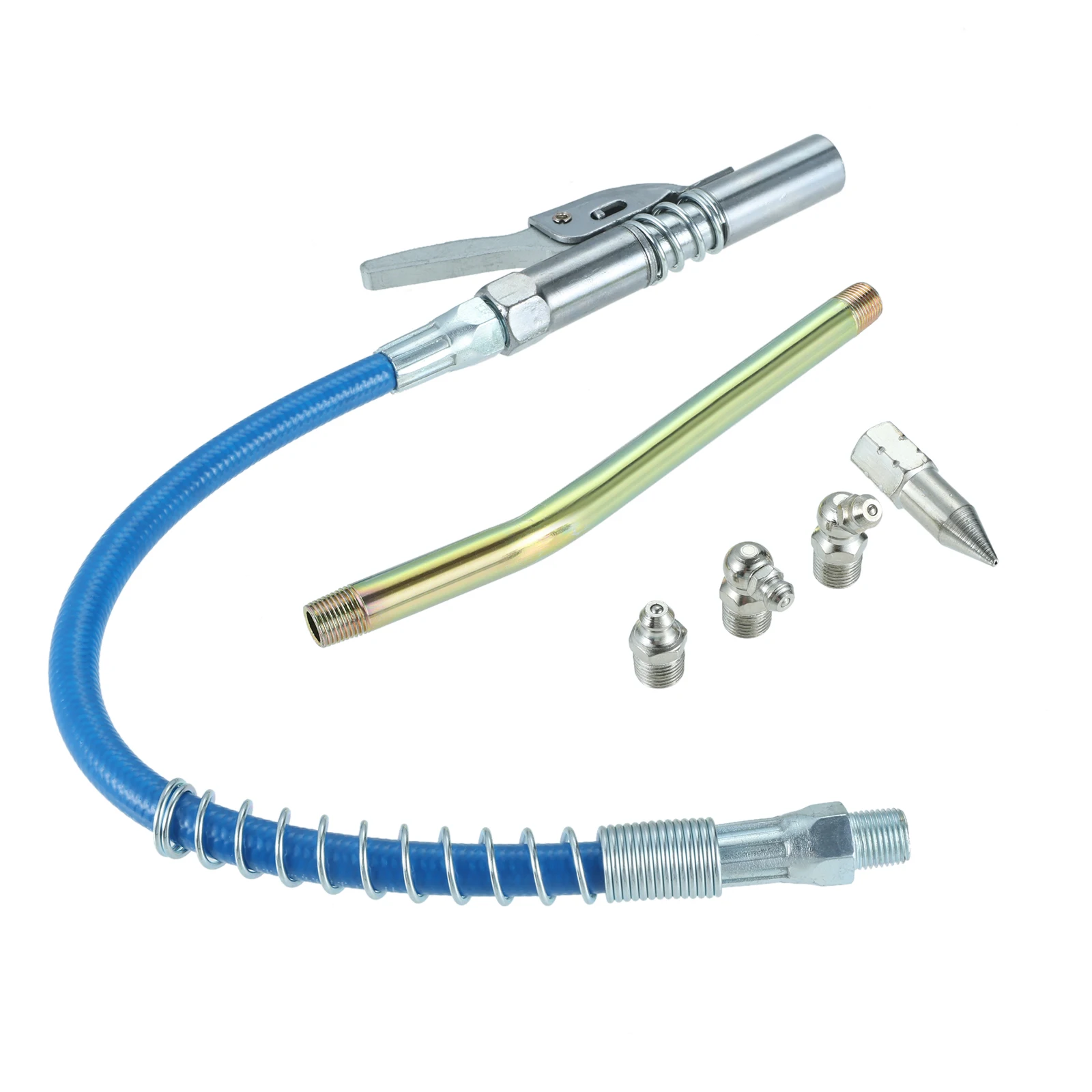 Соединитель масляного пистолета Соединительные наконечники для смазочных пистолетов с пружинным/жестким шлангом Сопламы M10 Фитинг 1/8 дюйма NPT SAE Zerk Соединения 10000 фунтов на квадратный дюйм Противопротекатель