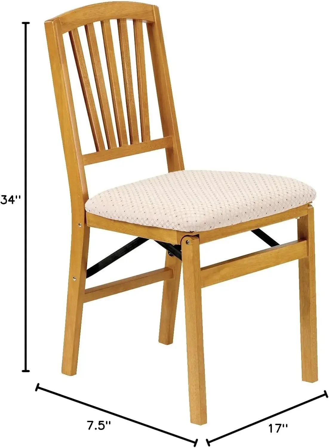 Stakmore Slat Back Folding Chair Finish, Set of 2, Oak