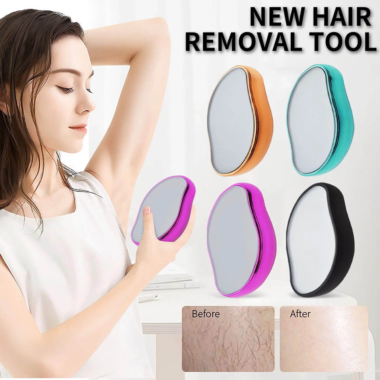 1pcs Painless Hair Removal For Women Reusable Crystal Hair Eraser - Get Smooth Skin Without Shaving Washable Nano Hair Remova