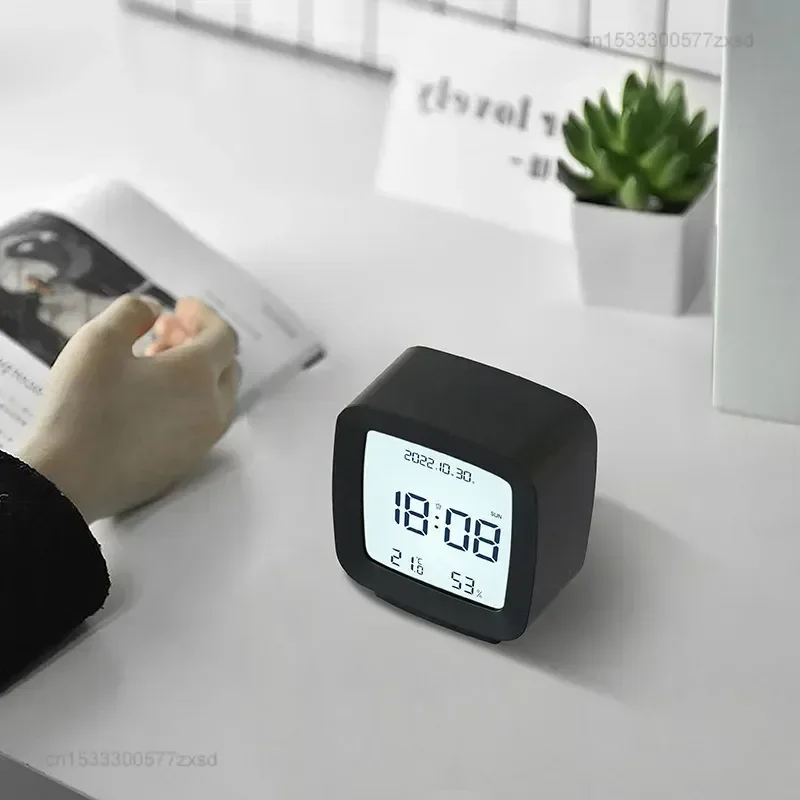 Mijia Mini Alarm Clock with Backlight Battery Operated LCD Display Temperature Humidity Monitor Multifunction Home Sensor Tool image 4