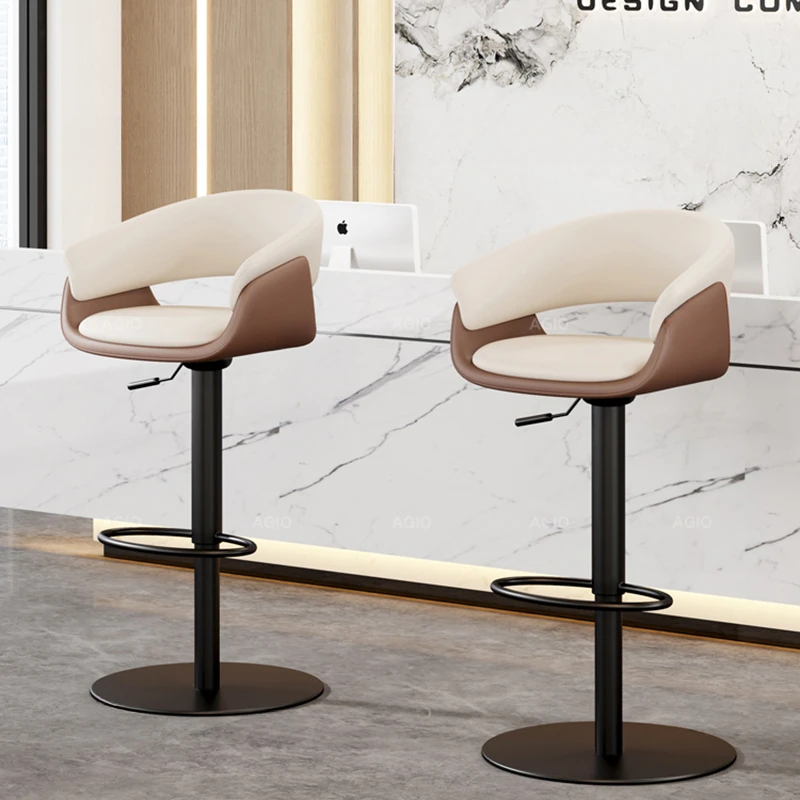 

Designer Metal Bar Stools Lounge Minimalistic White High Swivel Bar Chairs Metal Black Brown Taburete Cocina Home Furniture