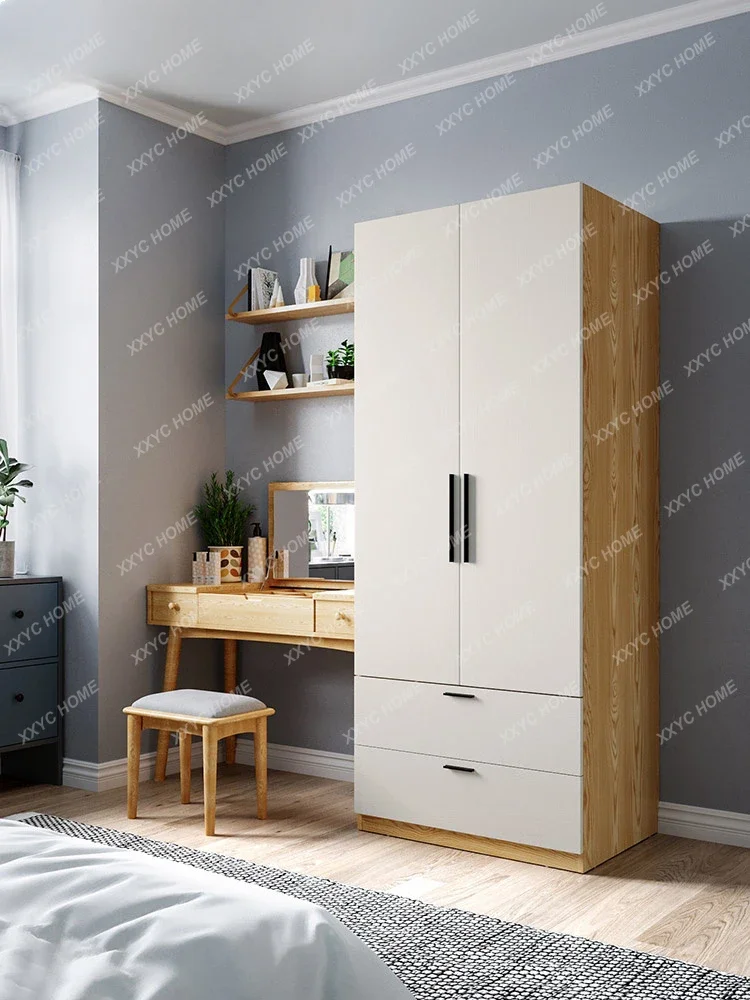 Small Apartment Storage Height Wardrobe Bedroom and Household Sliding Door Wardrobe Combination