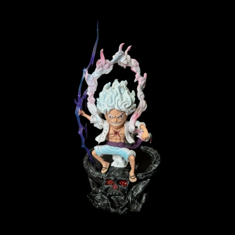 

18cm One Piece Gear 5 Nika Luffy | Sitting Pose Anime Figure | Creative Car Dashboard Decor Gift Ornament