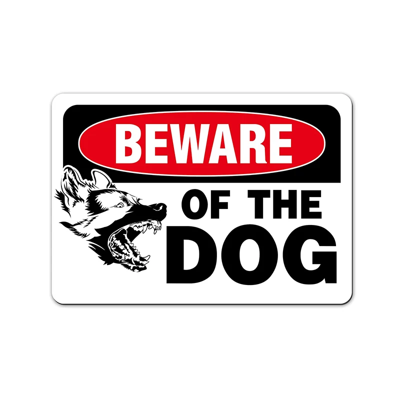 Customization Beware of Dog Sign Sticker Anti-Theft Reflective Decal for Sctooer Waterproof Prevent Bask In Removable