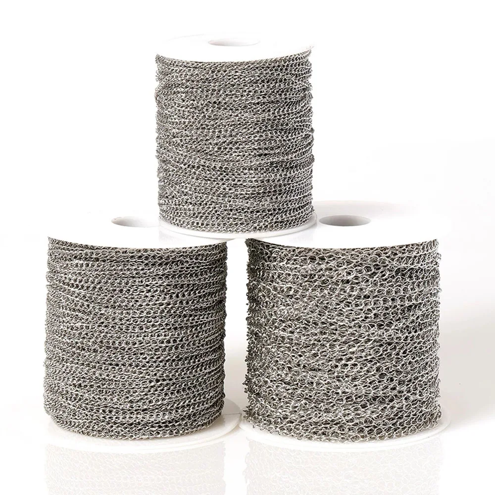 10meter/roll Stainless Steel Chain Basic Bluk Chains For DIY Jewelry Making