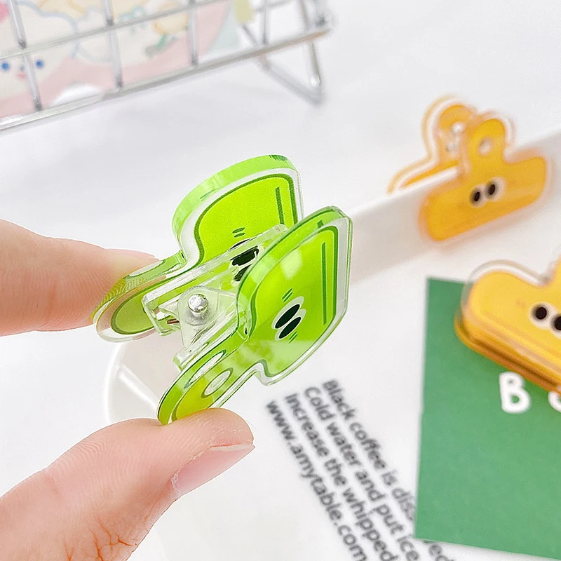 Double Sided Paper Clips Kawaii Smile Binder Clips Cute File Document Ticket Clamp Index Page Holder Office Binding Supplies