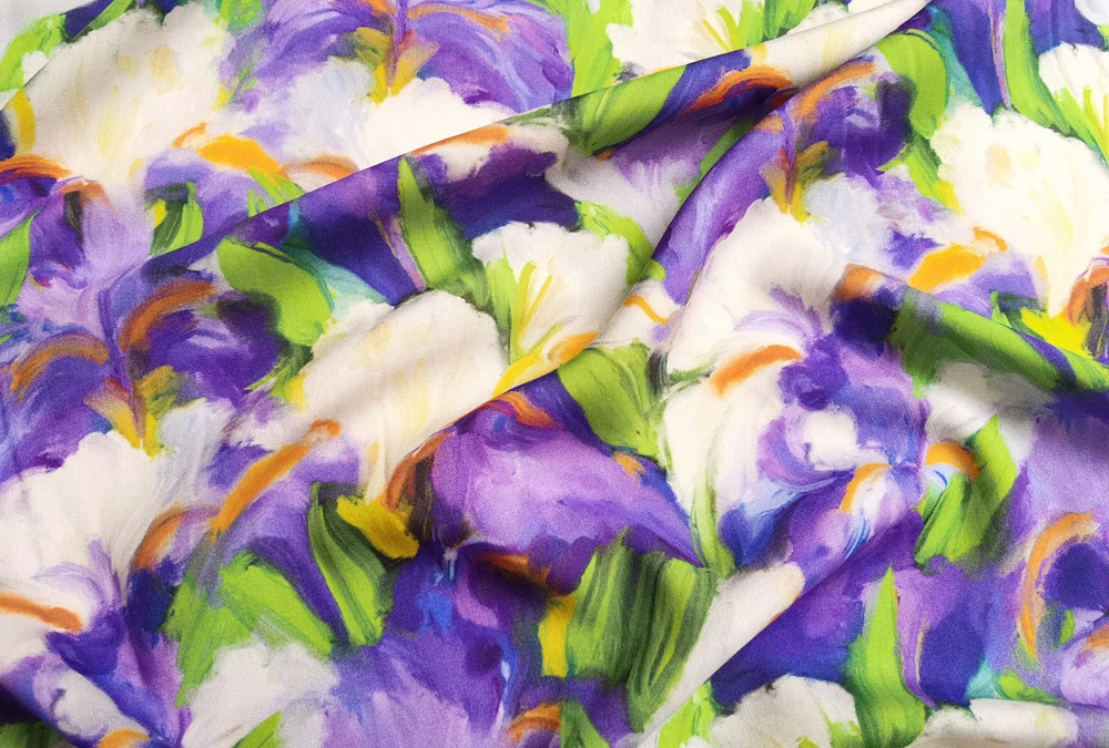 1 Meter X 1,4 Meter Lila Bedruckter Rayon-Stoff Weiches Sommerkleid Hemd Robe Abaya Material Viskose – Detail 8