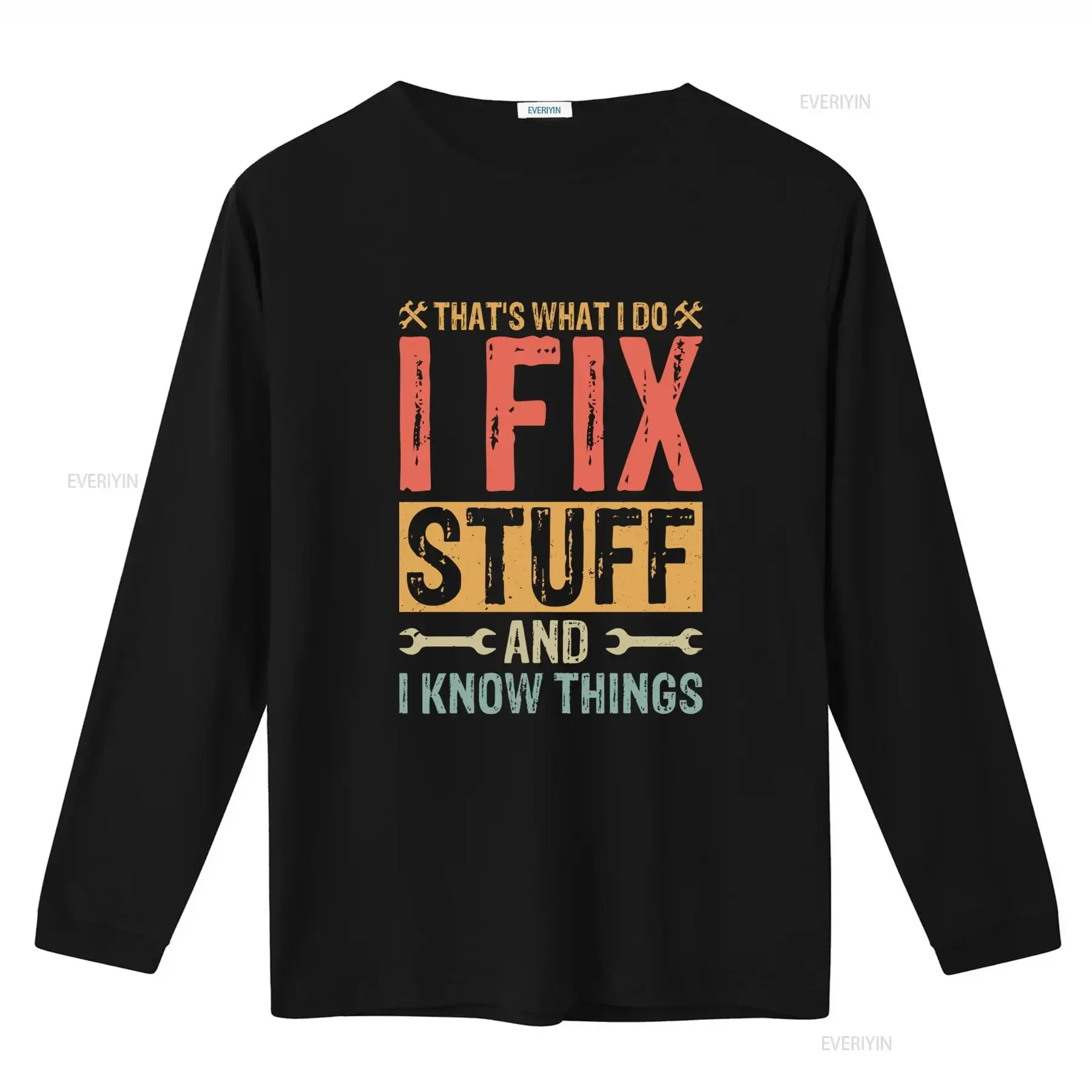 That's What I Do Fix Stuff And Know Things DIY T Shirt Funny Mechanic Men's vintage Washed fashion Soft Stretched Comfortable