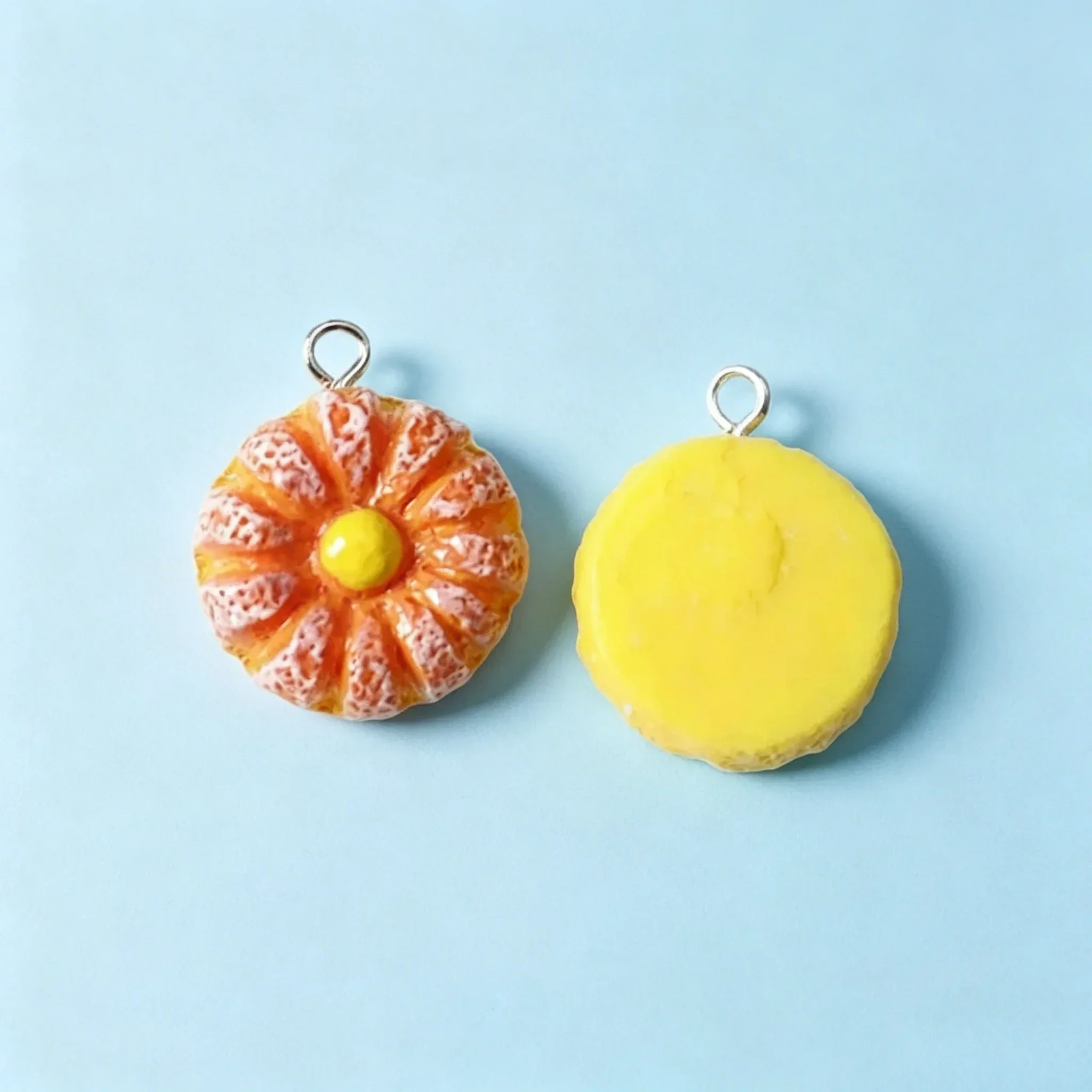 10Pcs Simulation Bread Cake Resin Charms With Metal Jump Rings For DIY Jewelry Making Pendant Supplies