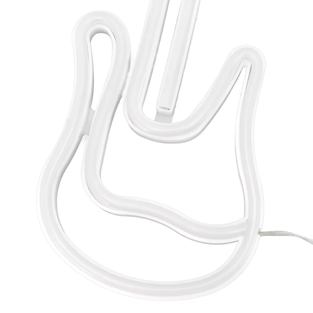 Modern Guitar Shaped LED Neon Sign Colorful USB or Battery Powered Neon Sign Light with Pre Drilled Hole 5V Neon Light Game Room