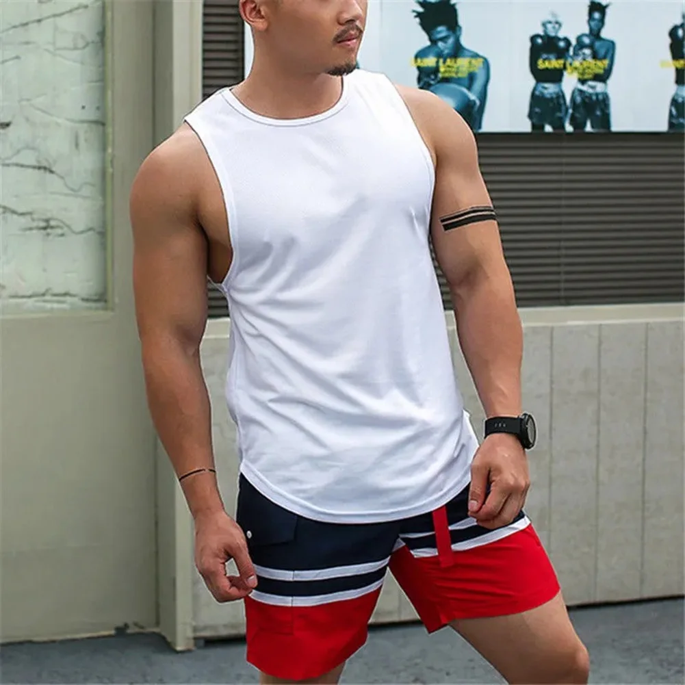 Sleeveless T Shirt Vest Bodybuilding Fitness Sleeveless For Vacation Gym Tanks Tops Holiday Men Muscle Vests Fashion