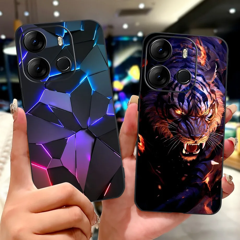 حافظة لهاتف Tecno Pop 7 Pro pop7 BF6 BF7 / Spark GO 2023 حافظة ناعمة غير لامعة من السيليكون Funda Bowknot مصد حيوانات كرتونية فاخرة على شكل زهرة