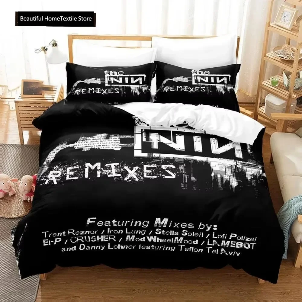 

3D Printed Nine Inch Nails NIN Bedding Set Duvet Cover Bedroom Comforter Single Twin King Size Quilt Cover Home Textile